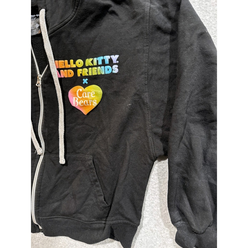Hello Kitty and Friends x Care Bears Black Cropped Zip Hoodie Juniors L 11/13 - Picture 4 of 14